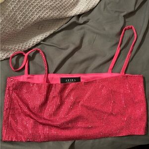 pink rhinestone AKIRA top
